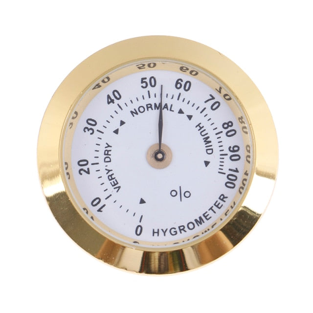 1pc Round Glass Analog Hygrometer For Humidors Gold For Guitar Violin Cigar Tobacco Box 50mm/37mm Hot Selling