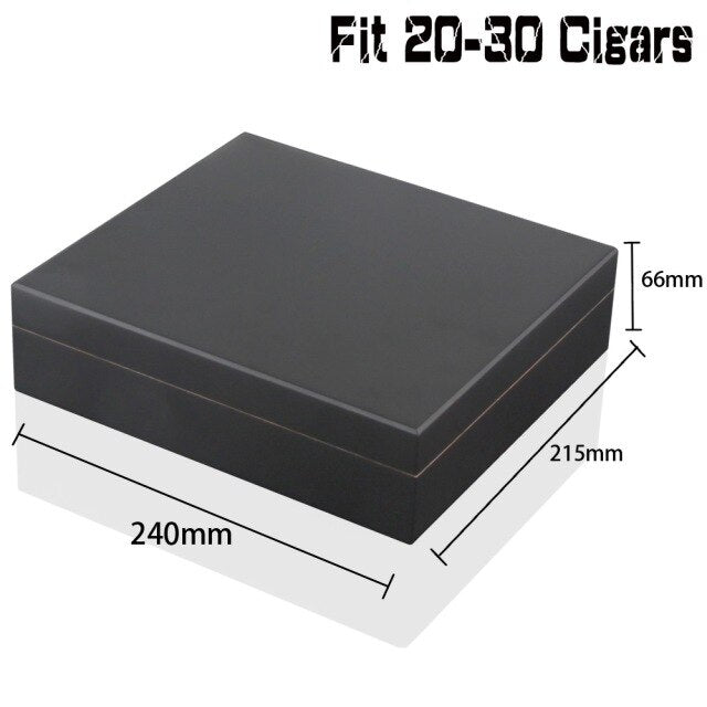 Cedar Wood Travel Cigar Humidor Box With Humidifier Hygrometer Humidor Cigar Box Case Glass Humidors Fit 20-30 COHIBA Cigars
