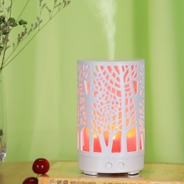 Electric Humidifier Essential Aroma Oil Diffuser Ultrasonic Air Humidifier Aromatherapy Humidor for Home with LED Night Lamp