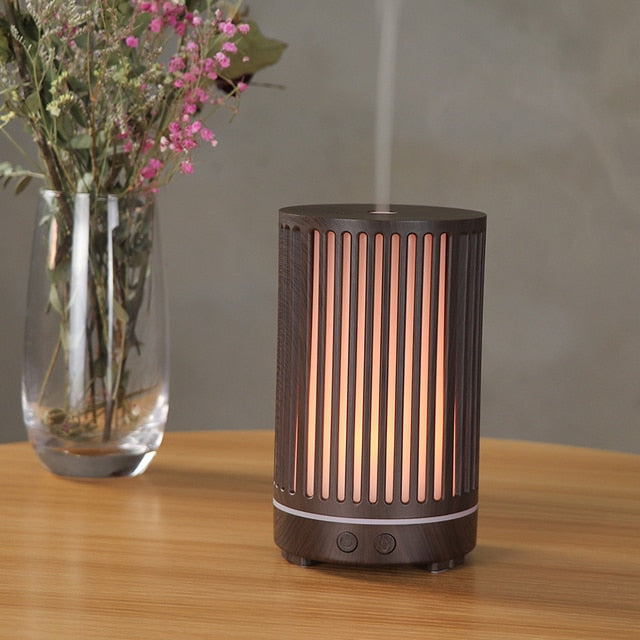 Electric Humidifier Essential Aroma Oil Diffuser Ultrasonic Air Humidifier Aromatherapy Humidor for Home with LED Night Lamp