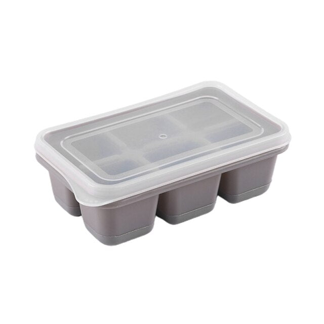 6 Cavity Mini Ice Cubes Mould Tray Reusable Plastic With Lid Home Kitchen Ice Maker for Whiskey Cocktail Bourbon BENL889