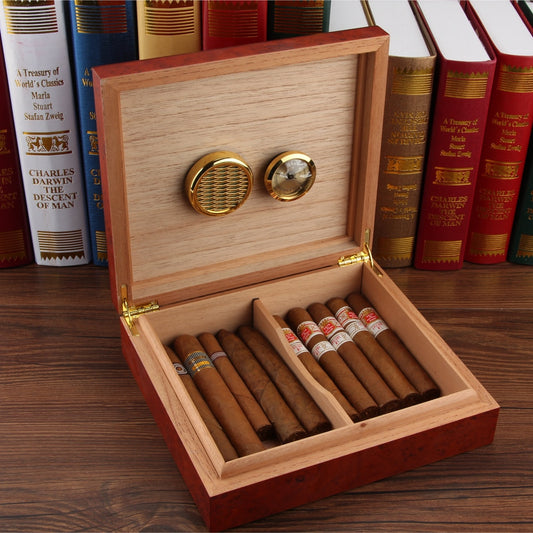 Cedar Wood Travel Humidor Cigar Box Portable Cigar Case W/ Hygrometer Humidifier Cigar Humidor Box For COHIBA Cigars