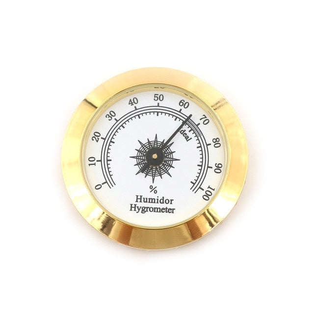 1pc Round Glass Analog Hygrometer For Humidors Gold For Guitar Violin Cigar Tobacco Box 50mm/37mm Hot Selling