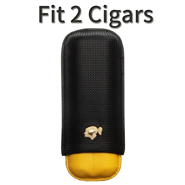 COHIBA Cigar Case Leather Cigar Holder Mini Travel Humdor 3 Tubes