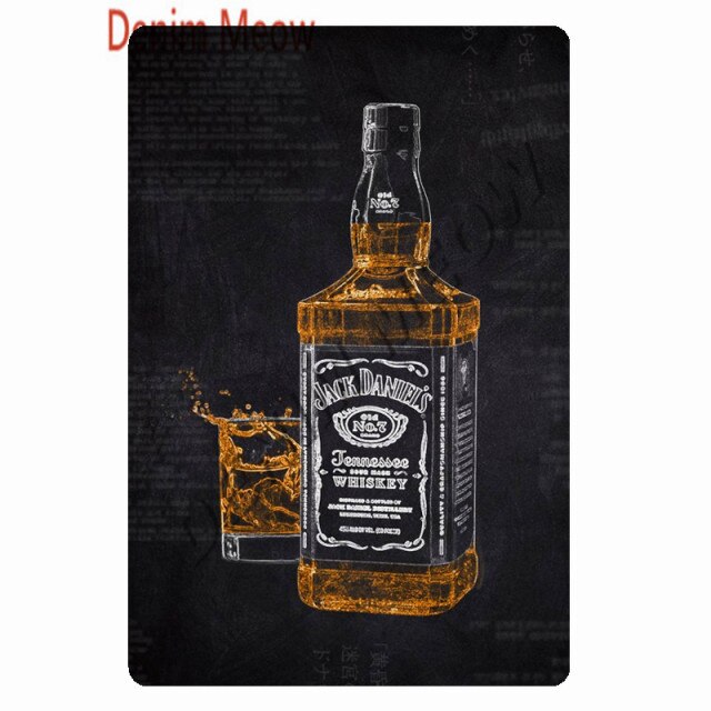 New Style Retro Whiskey Plaque Metal Signs Vintage The World's Finest Bourbon Plate Bar Casino Pub Wall Stickers Home Decor WY23