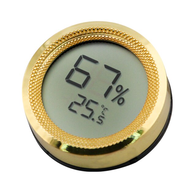 3 Colors Cigar Humidor Hygrometer Gauge Thermometer Mini Digital LCD Display Convenient Temperature Sensor  Round Humidity Meter