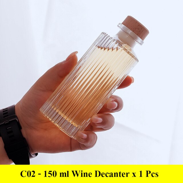 Small design outdoor party lead-free whiskey glass decanter drinkware wine decanter for Liquor Scotch Bourbon 210525-06