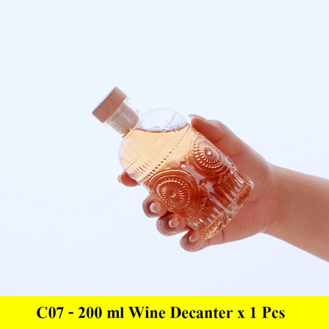 Small design outdoor party lead-free whiskey glass decanter drinkware wine decanter for Liquor Scotch Bourbon 210525-06