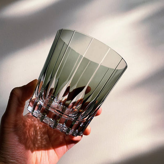 Edo Kiriko Drinking Cup Old Fashioned Crystal Whisky glass Hand Cut Design Scotch, Bourbon Glass With Wooden Box