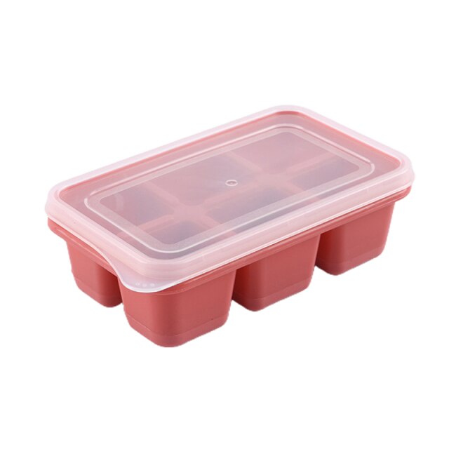 6 Cavity Mini Ice Cubes Mould Tray Reusable Plastic With Lid Home Kitchen Ice Maker for Whiskey Cocktail Bourbon BENL889